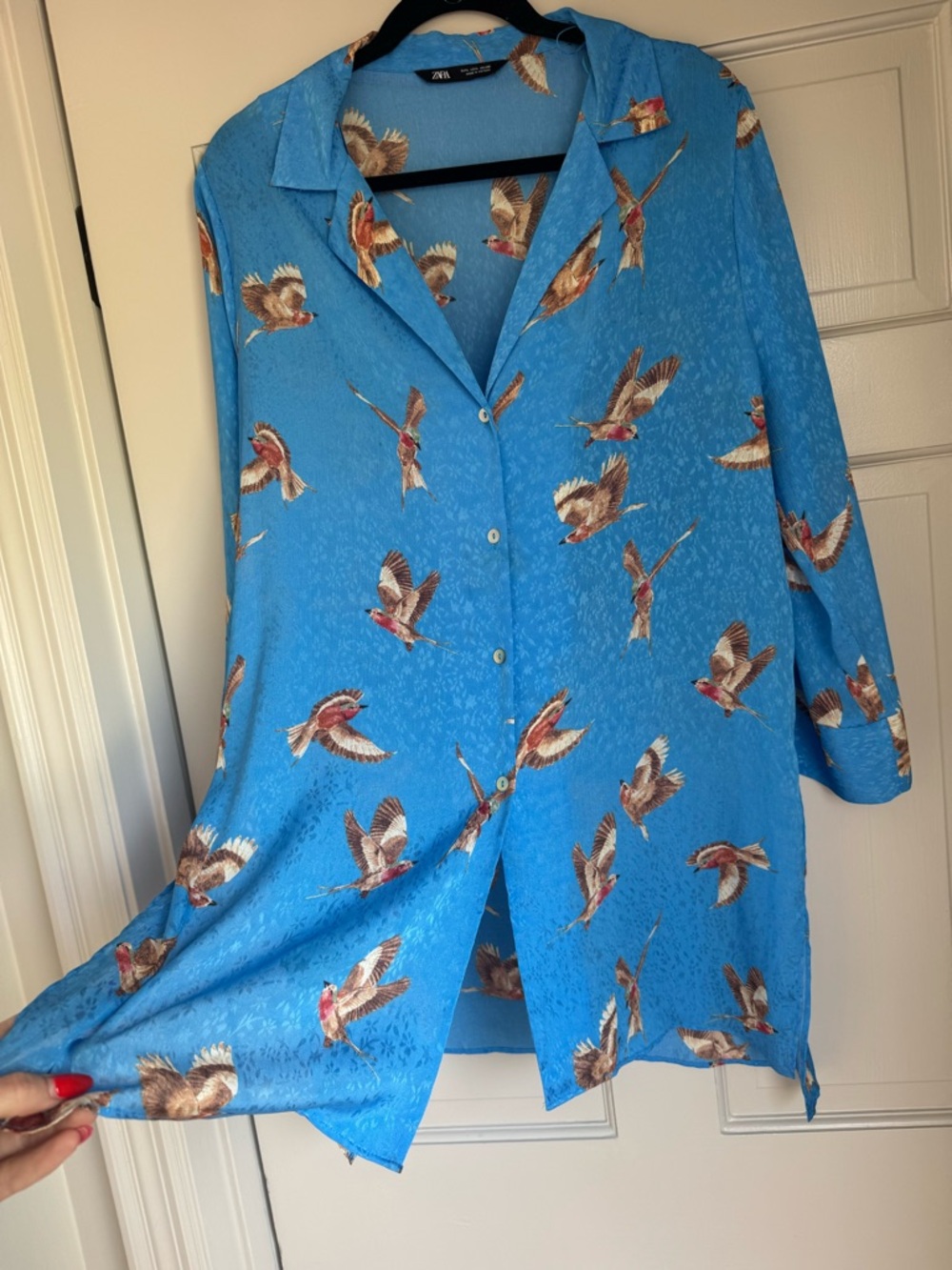 ZARA MATCHING SET Printed Oversized Shirt/Dress and paper bag shorts - Picture 6 of 11